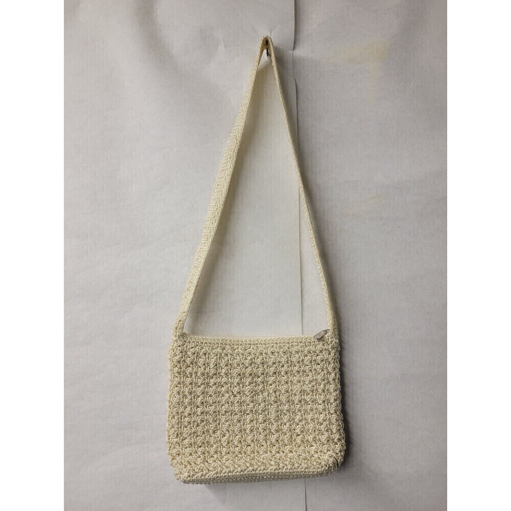 THE SAK Crocheted Shoulder Crossbody Purse Handbag Small Natural Bag Boho